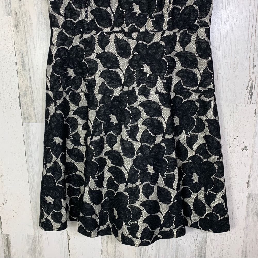 Ann Taylor Bonded Black Lace Flare Dress - Picture 5 of 10